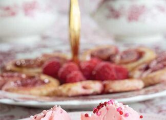Hidden Hearts Cherry-Almond Cupcakes