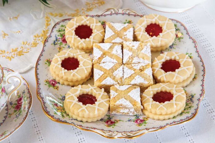 Strawberry-Rhubarb Linzer Cookies