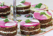 radish medley & cucumber tea sandwiches