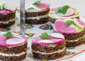 radish medley & cucumber tea sandwiches