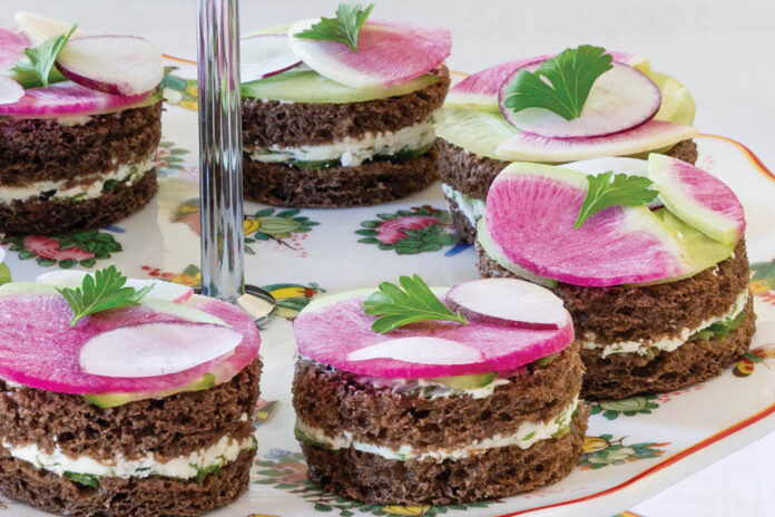 radish medley & cucumber tea sandwiches