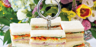 roasted carrot and ham tea sandwiches