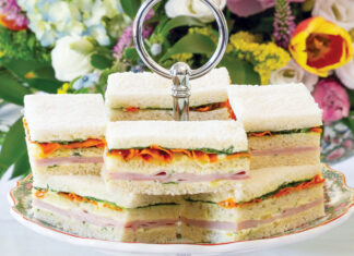 roasted carrot and ham tea sandwiches