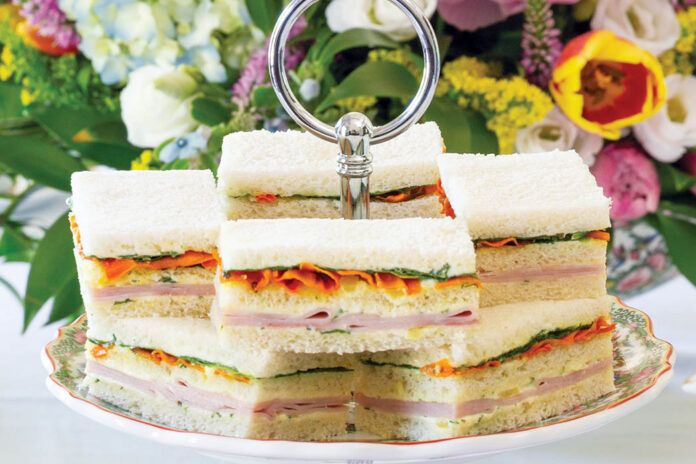 roasted carrot and ham tea sandwiches