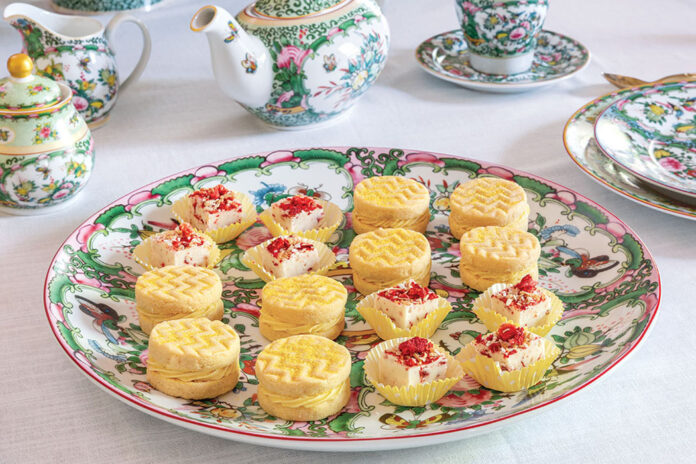 strawberry-coconut fudge and lemon sandwich cookies
