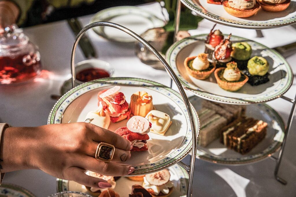 Guests enjoy Raspberry and Rose Choux Buns, Vanilla and Salted Caramel Mousse, and Butternut and Spiced Custard Delice.