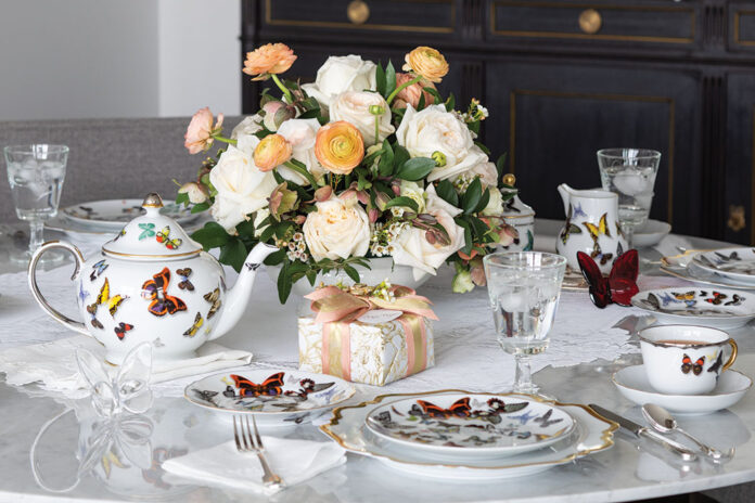 remembering mom tea table