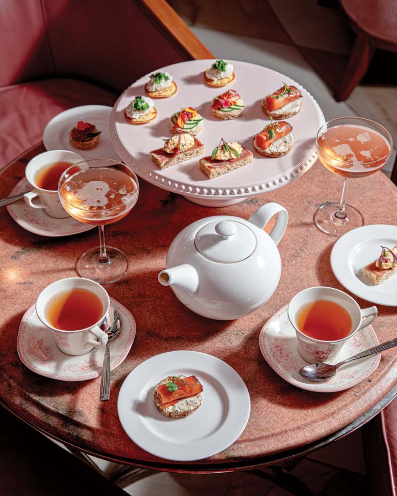 Camellias’ opulent tea service is available on Fridays, Saturdays, and Sundays by reservation.