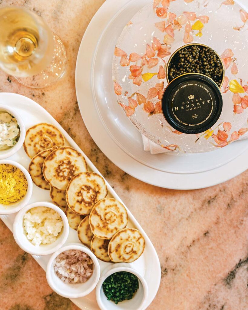 To elevate your tea experience even more, consider adding caviar to round out the three requisite afternoon-tea courses.