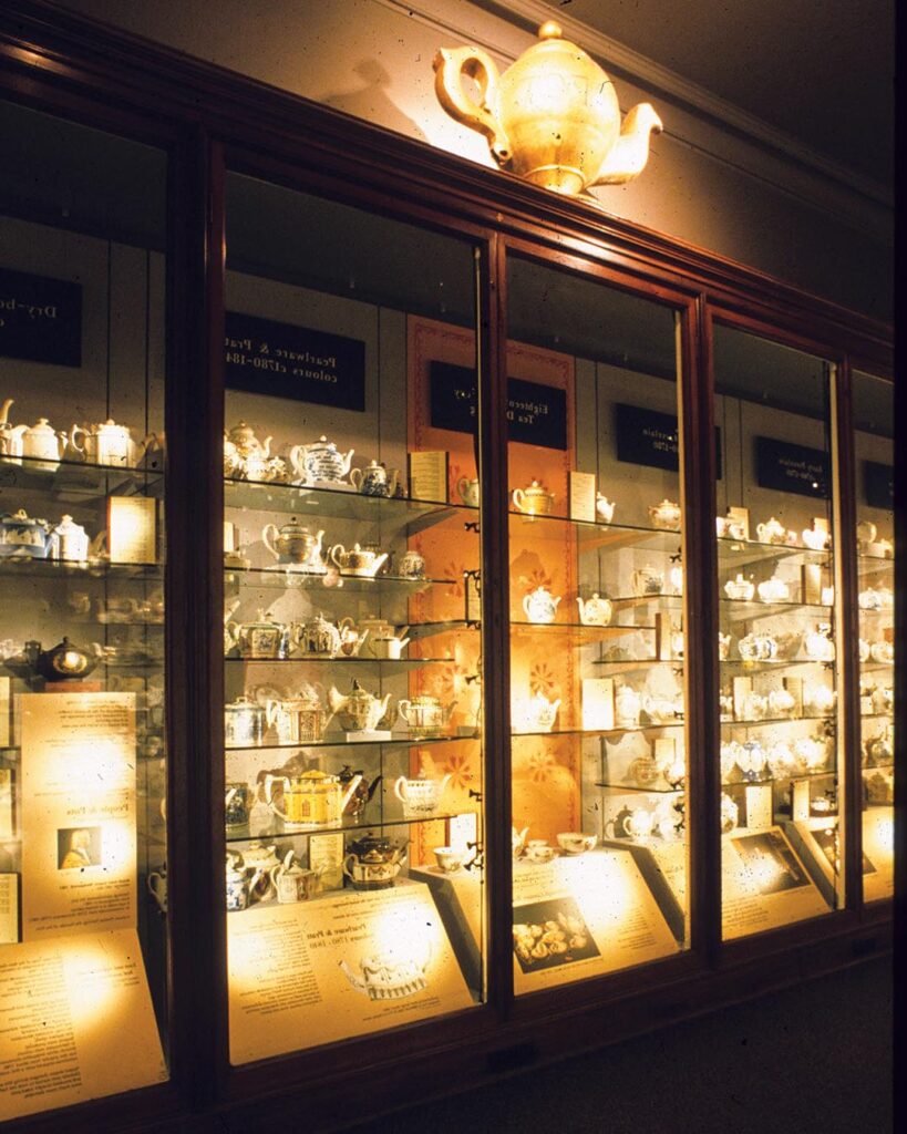 A section of the Twining Teapot Gallery.