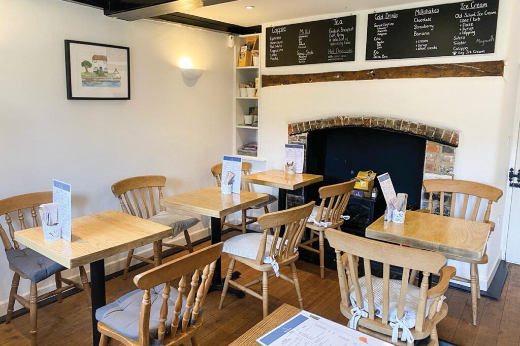 The décor of the Tea Rooms’ ground floor is simple, yet inviting. Photograph Courtesy of Tea Rooms Aldermaston Wharf