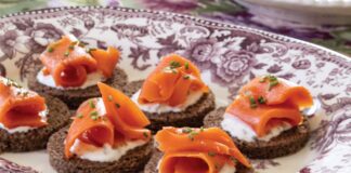 Salmon, Chive & Crème Fraîche Canapés