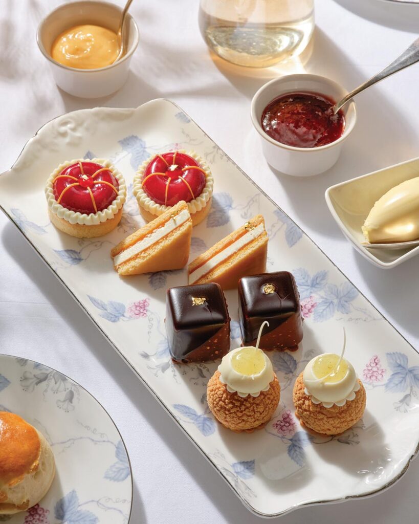 Exquisite pastries are created by Head Pastry Chef Jonas Plangger. Photograph Courtesy of Coworth Park 