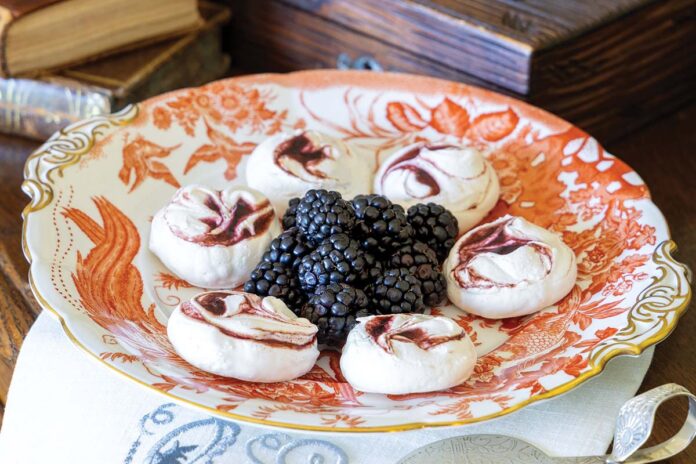 Blackberry-Swirl Meringue Cookies