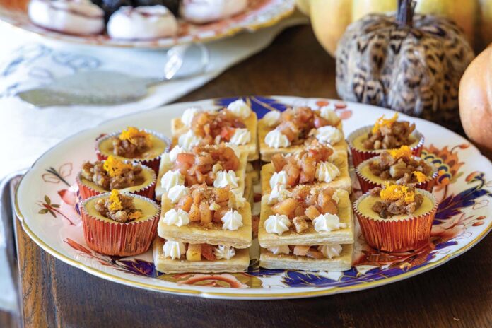 Petite Pecan-Orange Cheesecakes and Miniature Apple Napoleons