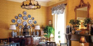 The Blue Willow Room, with its blue-and-white décor, is a tribute to owner Joanne Graney’s grandmother, who introduced her to tea.