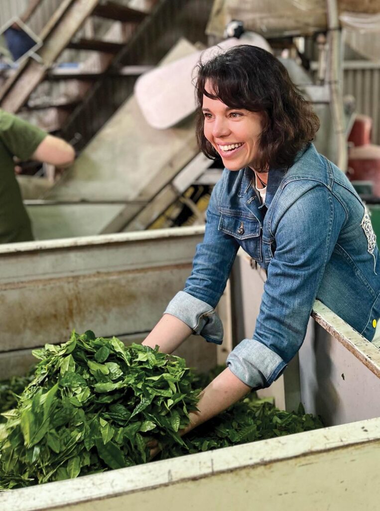 Lauren enjoys playing a hands-on role in her tea company and maintaining great relationships with tea farmers. 