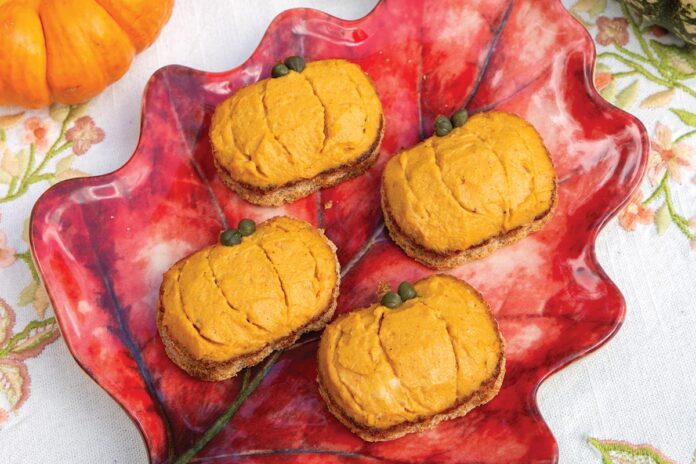 Pumpkin Hummus Canapés