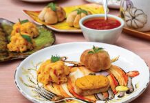 Pumpkin Hummus Canapés, Roasted Red Pepper Mac & Cheese Bites, Mini Stuffed Pizza Buns