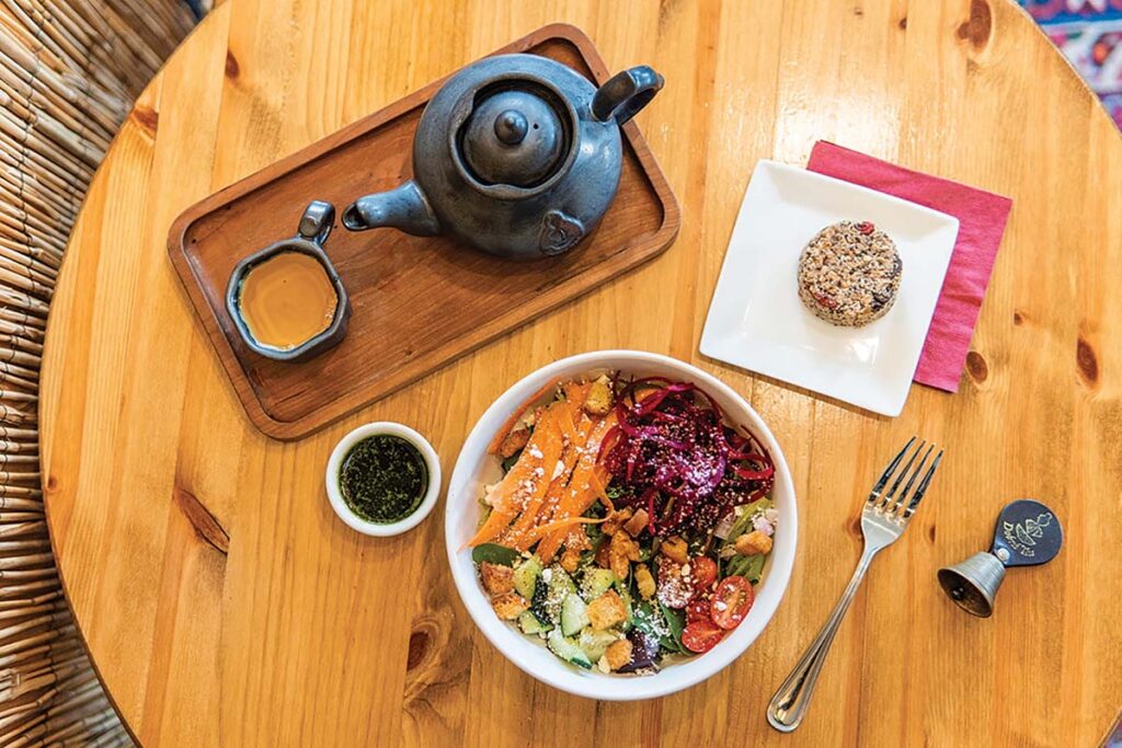 The vegetarian menu roams the world from sweets to savories to bowls.