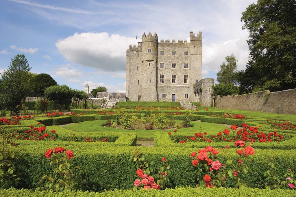 Stately Kilkea Castle dates to 1180. Photograph Courtesy of Kilkea Castle.