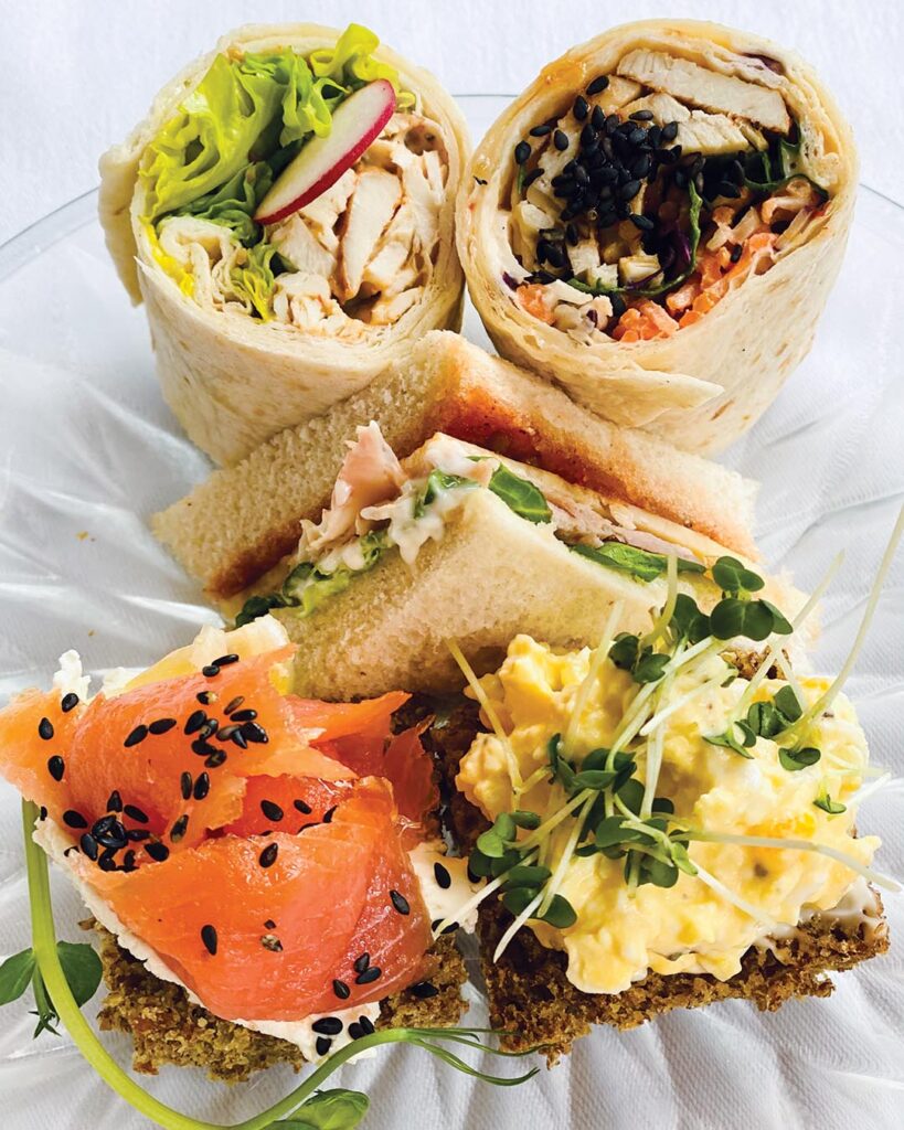 Tea sandwiches include traditional breads and wraps. Photograph by Margaret M. Johnson.