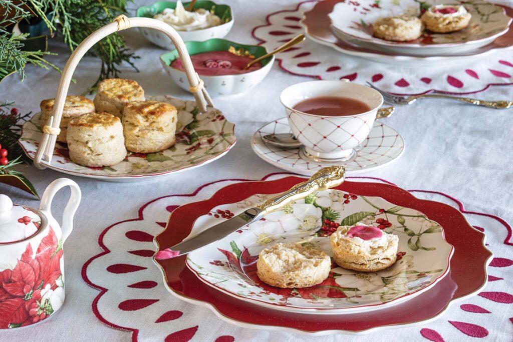 Eggnog Scones with Cranberry-Orange Curd