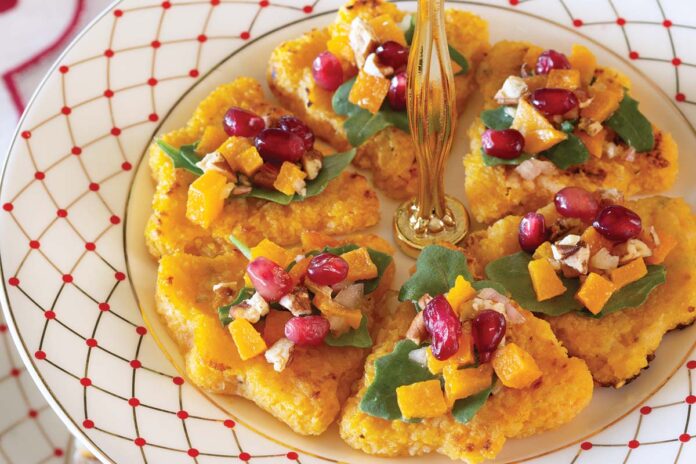 Butternut Squash & Polenta Bruschetta Trees