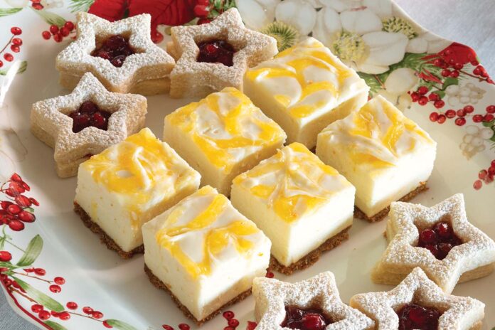 Clementine Jam–Swirled Cheesecake Bites