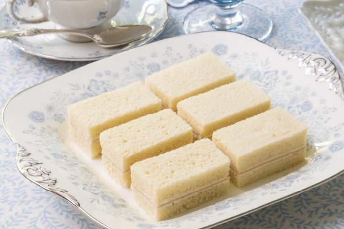 blue cheese and turkey tea sandwich