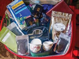 travel bag filled with tea