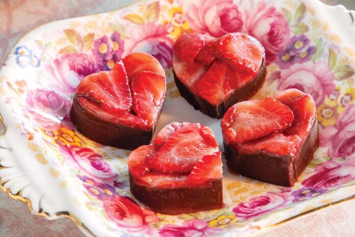 Vegan Dark Chocolate-Strawberry Fudge