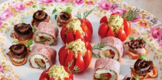 Sweet Potato & Steak Canapés, Italian Roll-Ups, Salmon-Stuffed Tomatoes