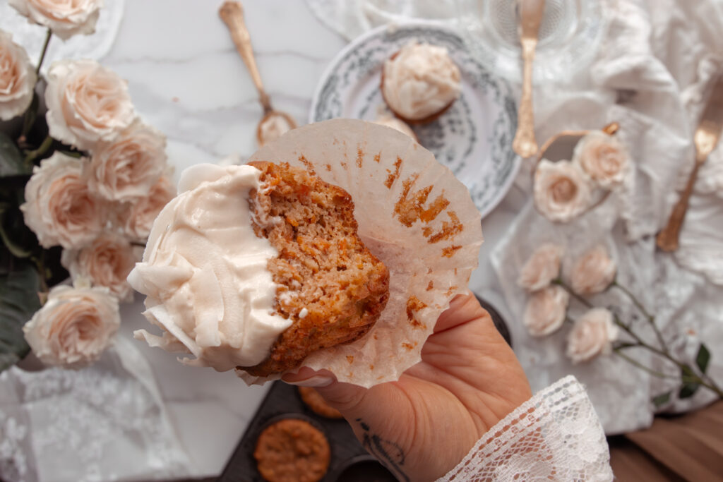 Bakerlita Bloomery's Carrot Cake–Coconut Cupcakes